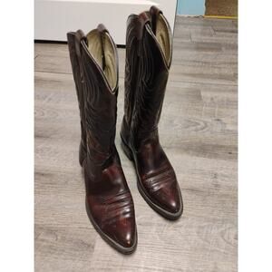 Westex Cowboy Boots Brown Leather Embroidered Mens Size 8.5D Made In USA